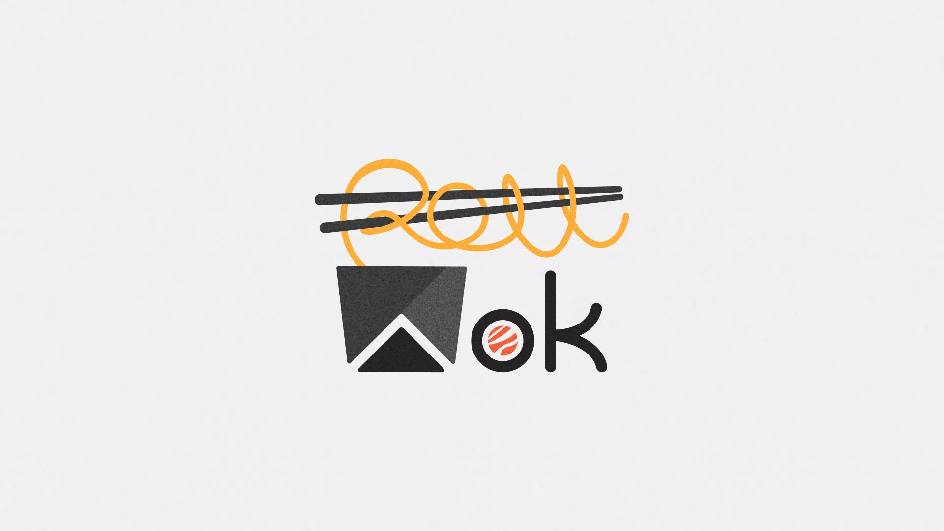 Разработка логотипа суши-бара «Roll Wok Club» в Черепаново